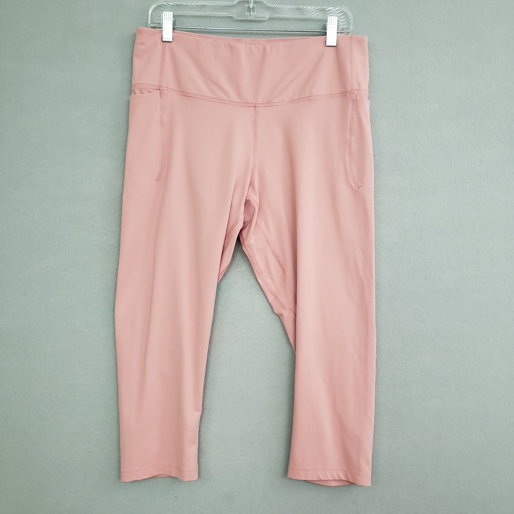 Under Armour Womens XL Meridian Crop Leggings Pink Pockets 1355915 Activewear